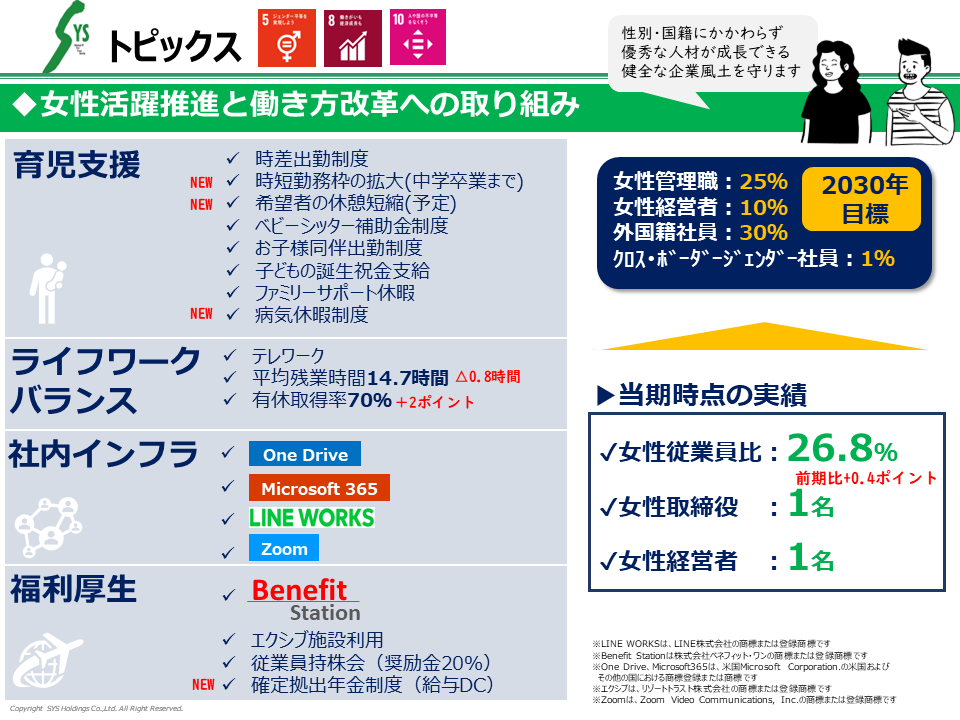 女性活躍推進と働き方改革への取り組み